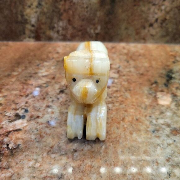 Vintage Hand Carved Onyx Bear Sculpture - Picture 4 of 12